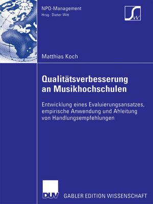 cover image of Qualitätsverbesserung an Musikhochschulen